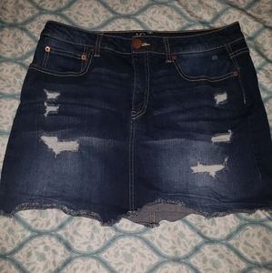 NOBO Distressed Mini Jean Skirt with frayed bottom size 15